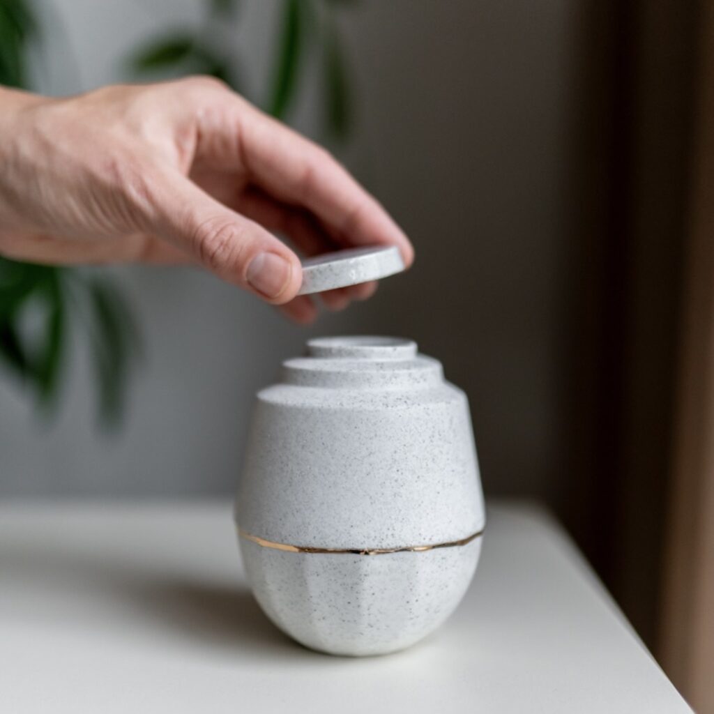 Mini-urn-kleine-urn-natuurlijk-handgemaakt-witspikkel